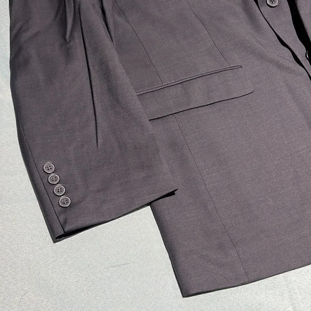 KENNETH COLE 2‎ Piece Suit Mens Jacket 42L Pants 36Wx31L Wool Solid Charcoal